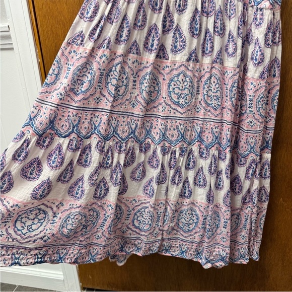 Bell by Alicia Bell Pink Blue Paisley Cotton and Silk Maxi Dress Small - Picture 6 of 12